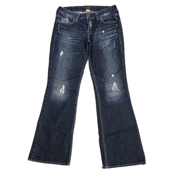 Silver Jeans Lola Bootcut Flared Low Rise Blue Jeans Denim Size 32x32 - Picture 1 of 9